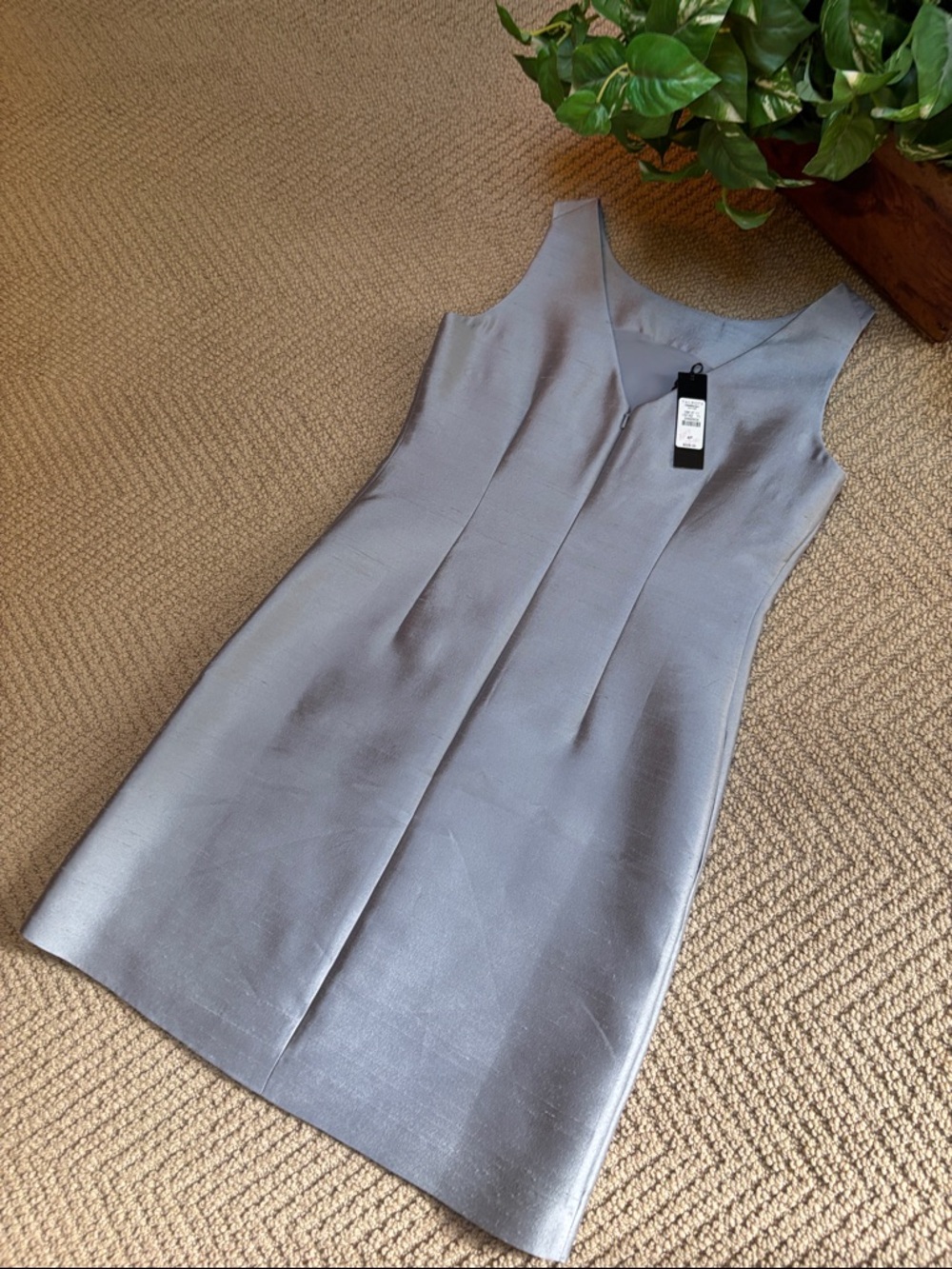 Talbots silk silver sheath dress - Picture 4 of 7